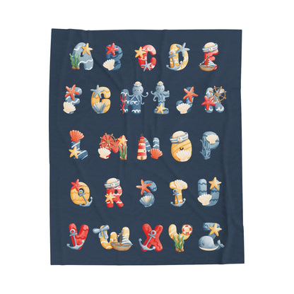 Nautical Alphabet Minky Blanket