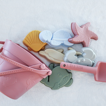 Personalized Silicone Beach Bucket Toy Set