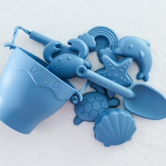 Personalized Silicone Beach Bucket Toy Set