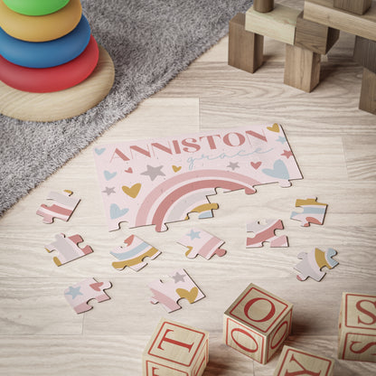 Personalized Kids 30 Piece Puzzle | Boho Rainbow