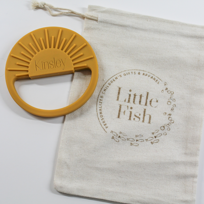 Engraved Boho Sunburst Silicone Baby Teether