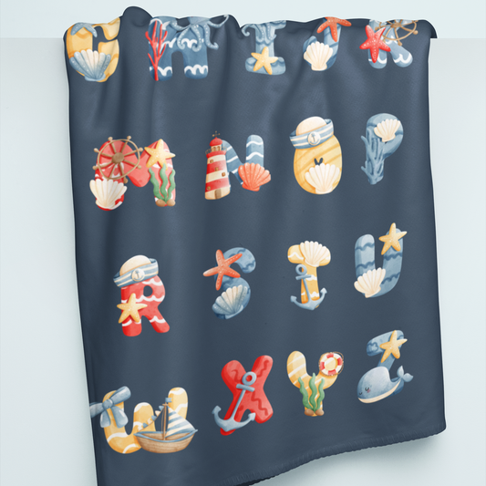 Nautical Alphabet Minky Blanket