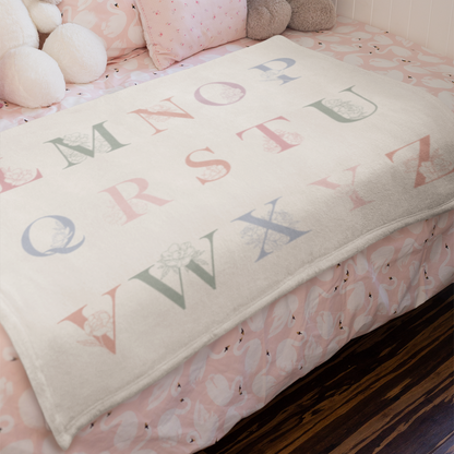 Flower Alphabet Minky Blanket