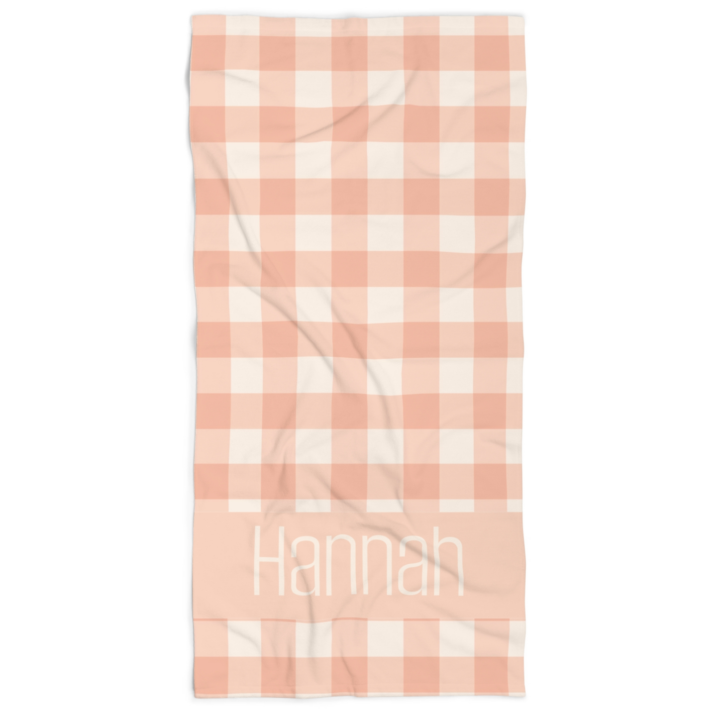 Personalized Sherbet Gingham Beach Towel