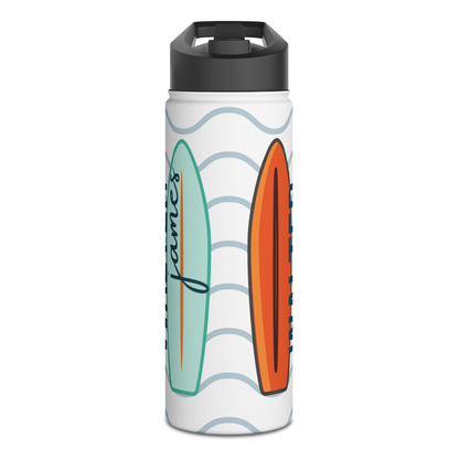 Surfboard Personalized Kids Water Bottle