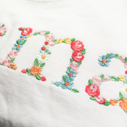 Mama Flower Embroidered Lightweight Sweatshirt