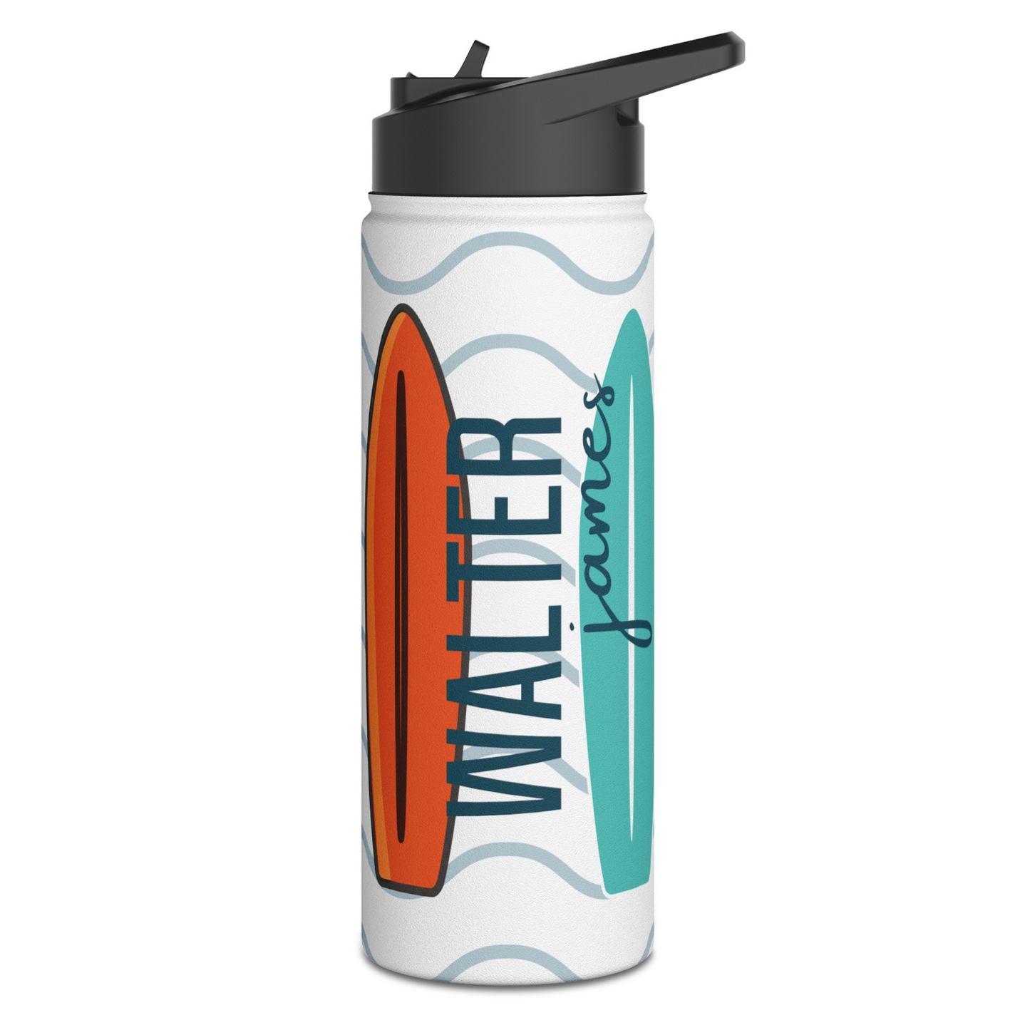 Surfboard Personalized Kids Water Bottle