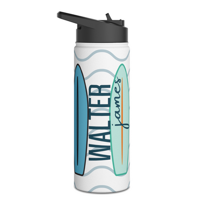 Surfboard Personalized Kids Water Bottle