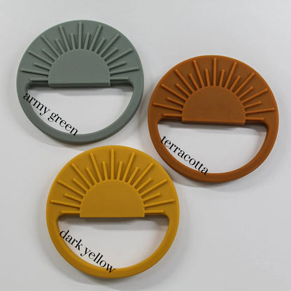 Engraved Boho Sunburst Silicone Baby Teether